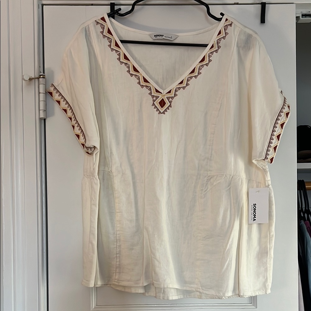 White Embroidered Top